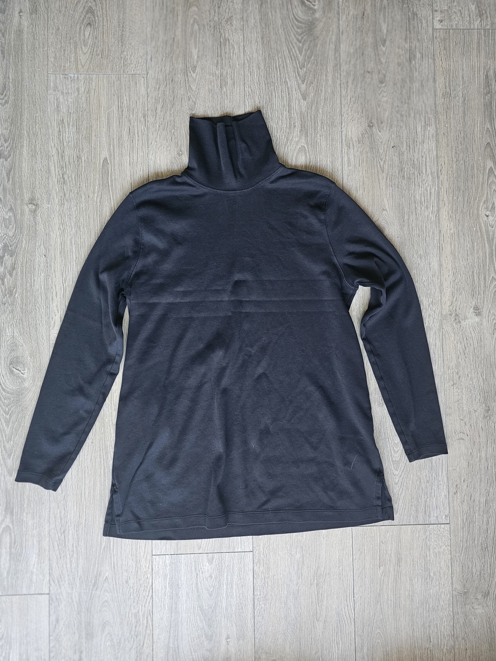 Lands' End Black Turtleneck Long-Sleeve Tee